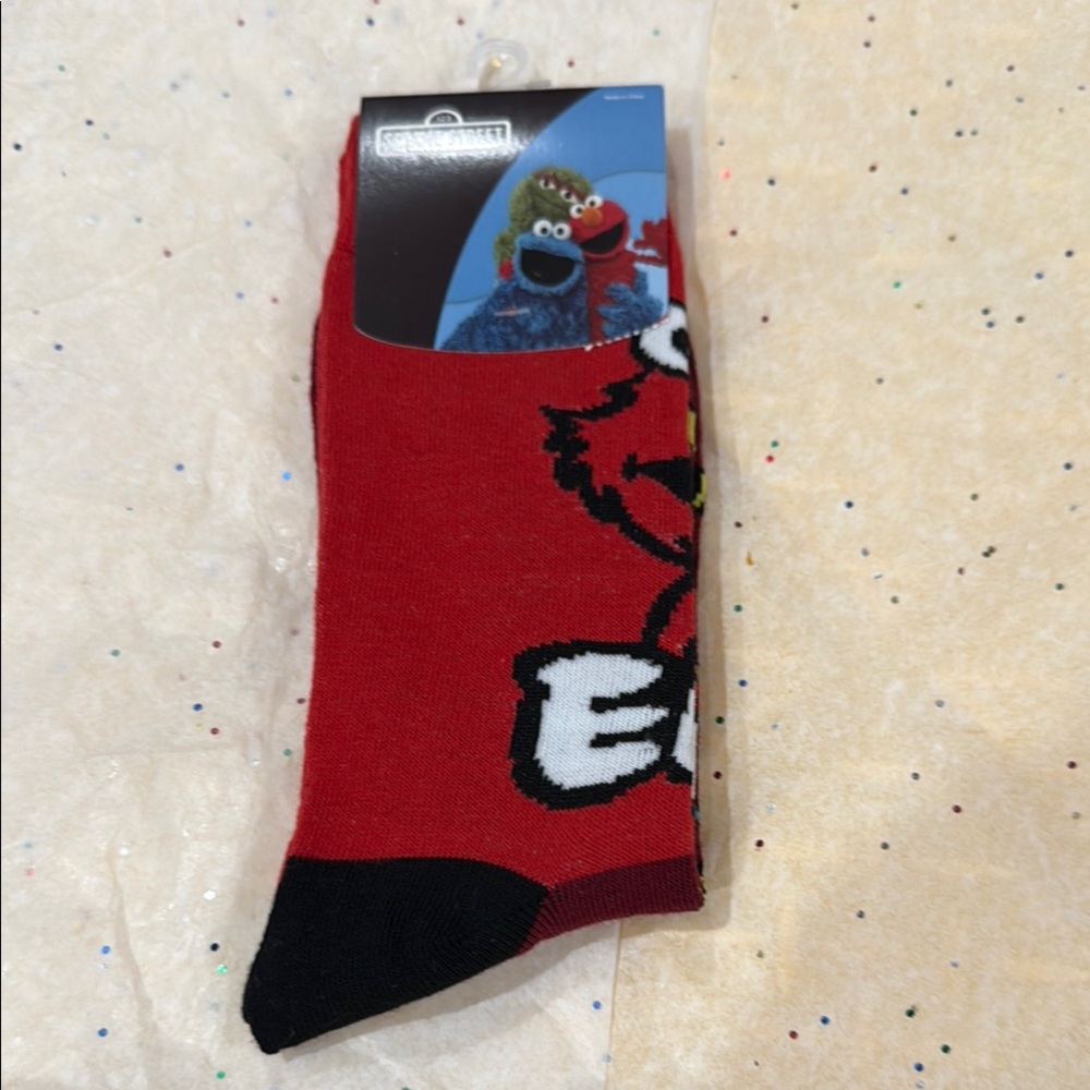 Sesame Street Red and Black Elmo Socks
